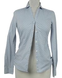 Dámska modro-biela prúžkovaná blúzka s bodkami H&M