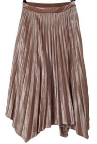 Dámská světlerůžová plisovaná midi sukně Bershka 