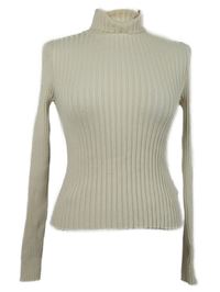 Dámsky béžový rebrovaný ľahký sveter s rolákom Asos