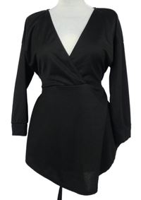 Dámska čierna tunika s opaskom Boohoo