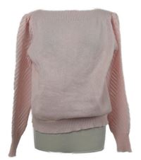 Dámský světlerůžový svetr s perforovanými rukávy 