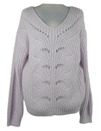 Dámský světlerůžový ažurový svetr Lascana 