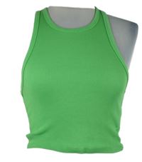 Dámsky limetkový rebrovaný crop top FSBN