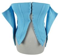 Dámský světlemodrý crop propínací svetr s volnými rameny Zara 