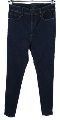 Dámské tmavomodré skinny elastické rifle Uniqlo 