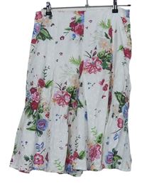 Dámska biela kvetovaná midi sukňa M&S