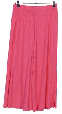 Dámske neónově ružové plisované culottes nohavice Asos