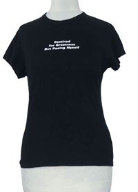 Dámske čierne tričko s nápisom
