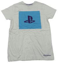 Bielo-modré tričko s potiskem Playstation