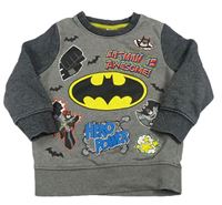 Šedo-černá melírovaná mikina s Batmanem C&A