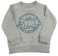 Sivá mikina s dinosaurom F&F