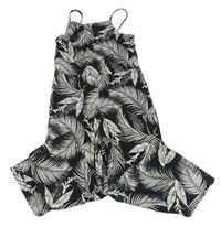 Čierny nohavicový overal s listami H&M