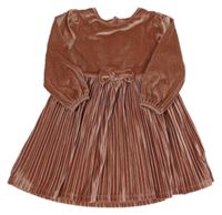 Staroružové zamatové plisované šaty Dunnes