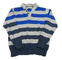 Modro-sivý pruhovaný sveter M&S