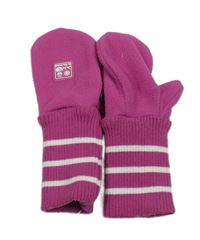 Fuchsiové fleecové rukavice s nášivkou