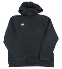 Černá mikina s logem a kapucí Adidas