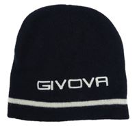 Tmavomodrá čepice s nápisem a proužkem