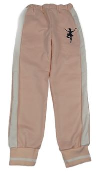 Svetloružová -biele tepláky s baletkou