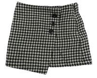 Černo biela kockovaná zavinovací sukňa Next