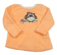 Neónově oranžová chlpatá mikina so sovičkou Primark