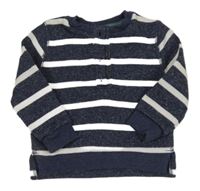 Tmavomodro-bílo pruhovaný sveter F&F