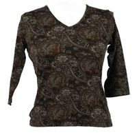 Dámske hnedo-béžové vzorované tričko Montego