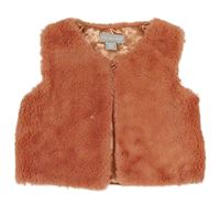 Růžová chlupatá podšitá vesta Primark