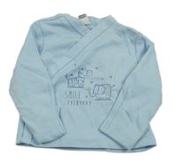 Světlemodré zavinovací triko se zebrou LC waikiki