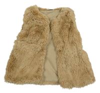 Béžová kožušinová podšitá vesta Next