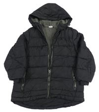 Černá šusťáková zimní bunda s kapucí George 