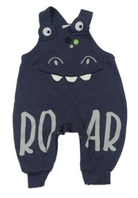 Tmavomodré laclové tepláky s příšerkou Topomini