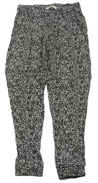 Černo-bílé vzorované lehké kalhoty H&M