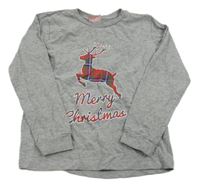 Sivé melírované pyžamové tričko so sobom