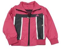 Růžovo-antracitovo-bílá šusťáková jarní bunda Adidas