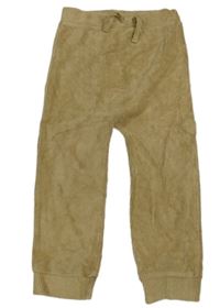 Béžové žebrované sametové tepláky Nutmeg