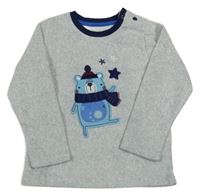 Šedé fleecové pyžamové triko s medvídkem Early Days