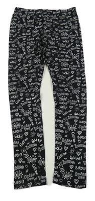 Čierne legíny s nápismi