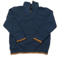 Tmavomodrá sveter so stojačikom Tchibo