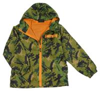 Khaki vzorovaná šusťáková jarní bunda s kapucí - Fortnite 