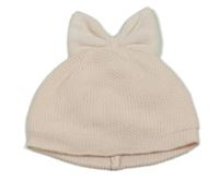 Světlerůžová čepice s mašlí