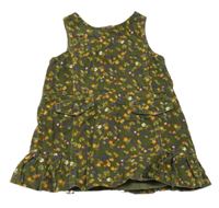 Zelené kvetované menšestrové šaty