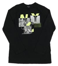 Černé triko s potiskem Primark