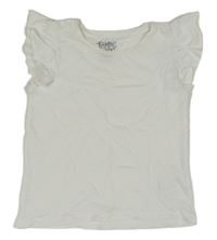 Biele tričko s volánikovymi rukávy C&A