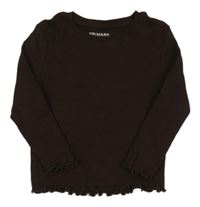 Hnedé rebrované tričko Primark