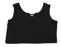 Čierny rebrovaný crop top