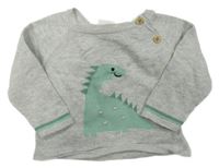 Sivý sveter s dinosaurom M&S