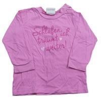 Ružové pyžamové tričko s nápisom Topomini