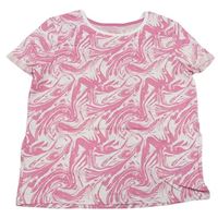 Ružovo-biele vzorované tričko Primark