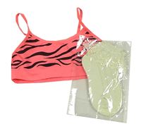 2set - Neonově růžovo-černá lambáda + smetanové ponožky s krajkou 
