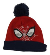 Červeno-tmavomodrá pletená čepice - Spiderman Marvel